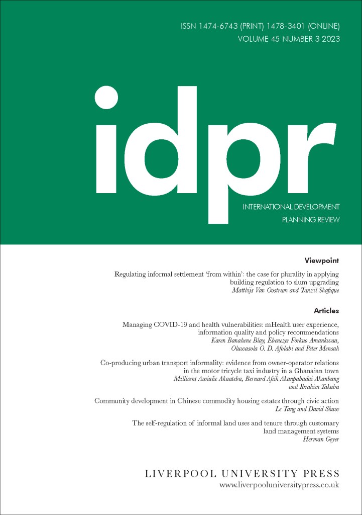 International Development Planning Review cover