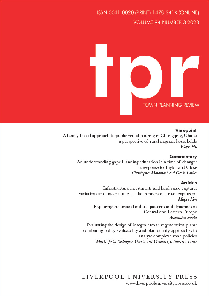 Town Planning Review journal cover.