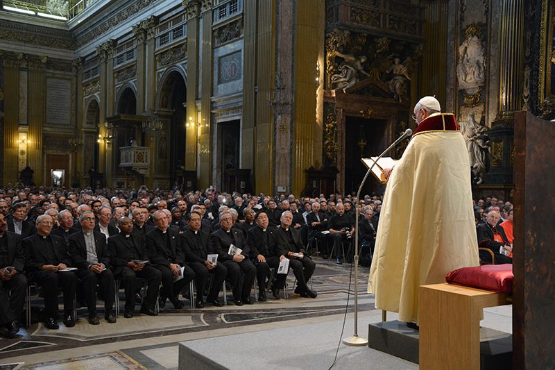 Pope Francis at the Church of the Gesù in Rome on the 200 year anniversary of the Jesuit Restoration (© "Celebrating the Life of Pope Francis, the First Jesuit Pope," April 21, 2025, in Jesuits Central and Southern)